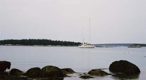 Sloop off Wobemkak Beach